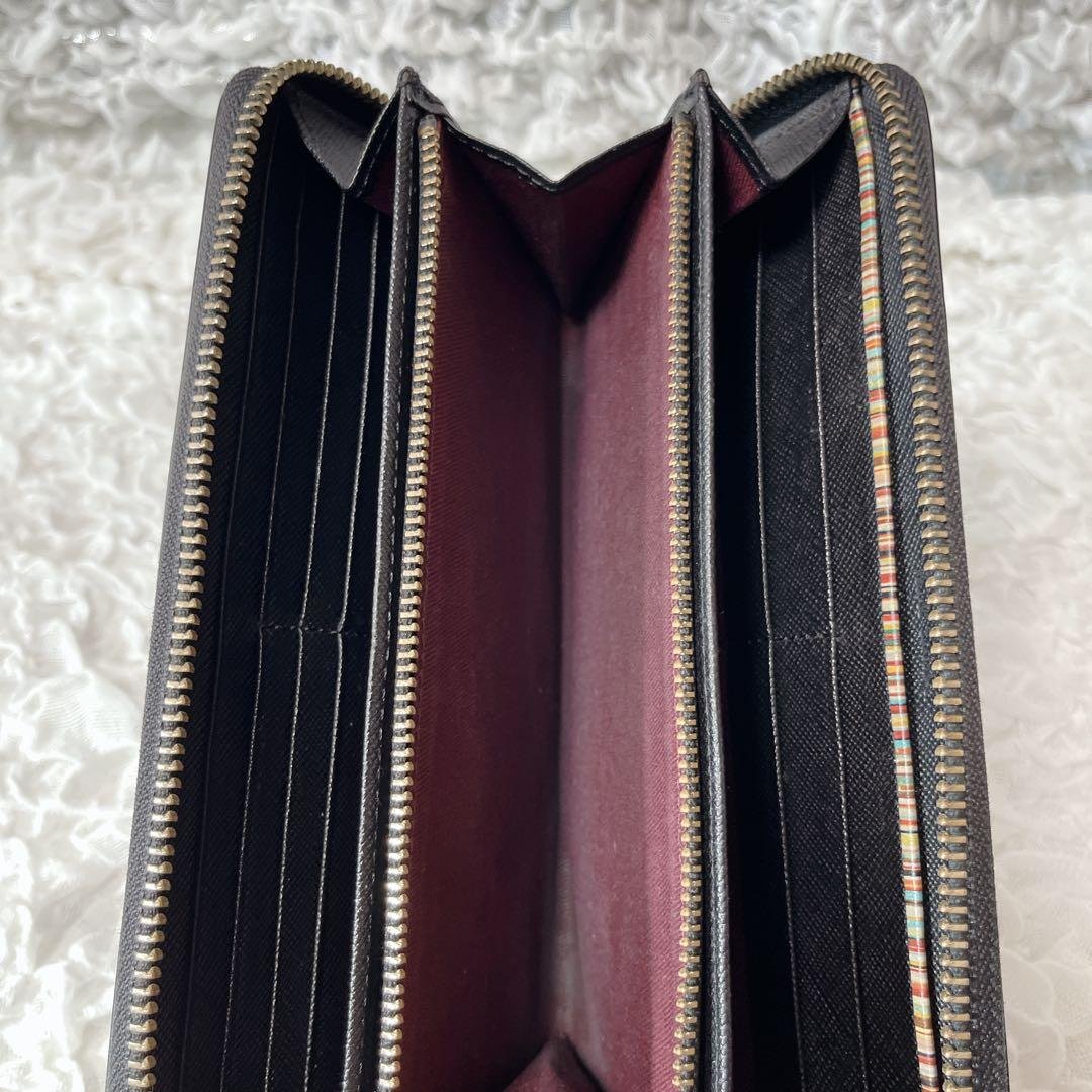 極美品✨Paul Smith ラウンドファスナー 長財布 マルチストライプ