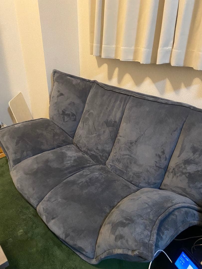 リクライニングソファ グレー 2人掛け