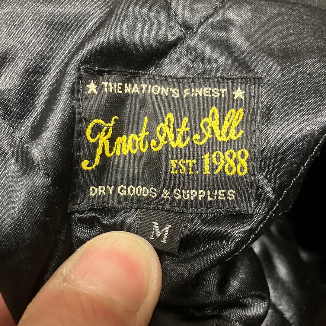 メイドインワールド Knot at All レザーカーコート　ブラック　M