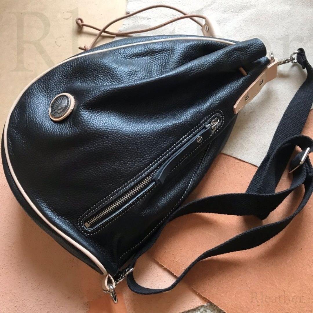 健*郎様 大人気！本革 レザー ヒップバッグ バイカーズ ショルダーバッグ