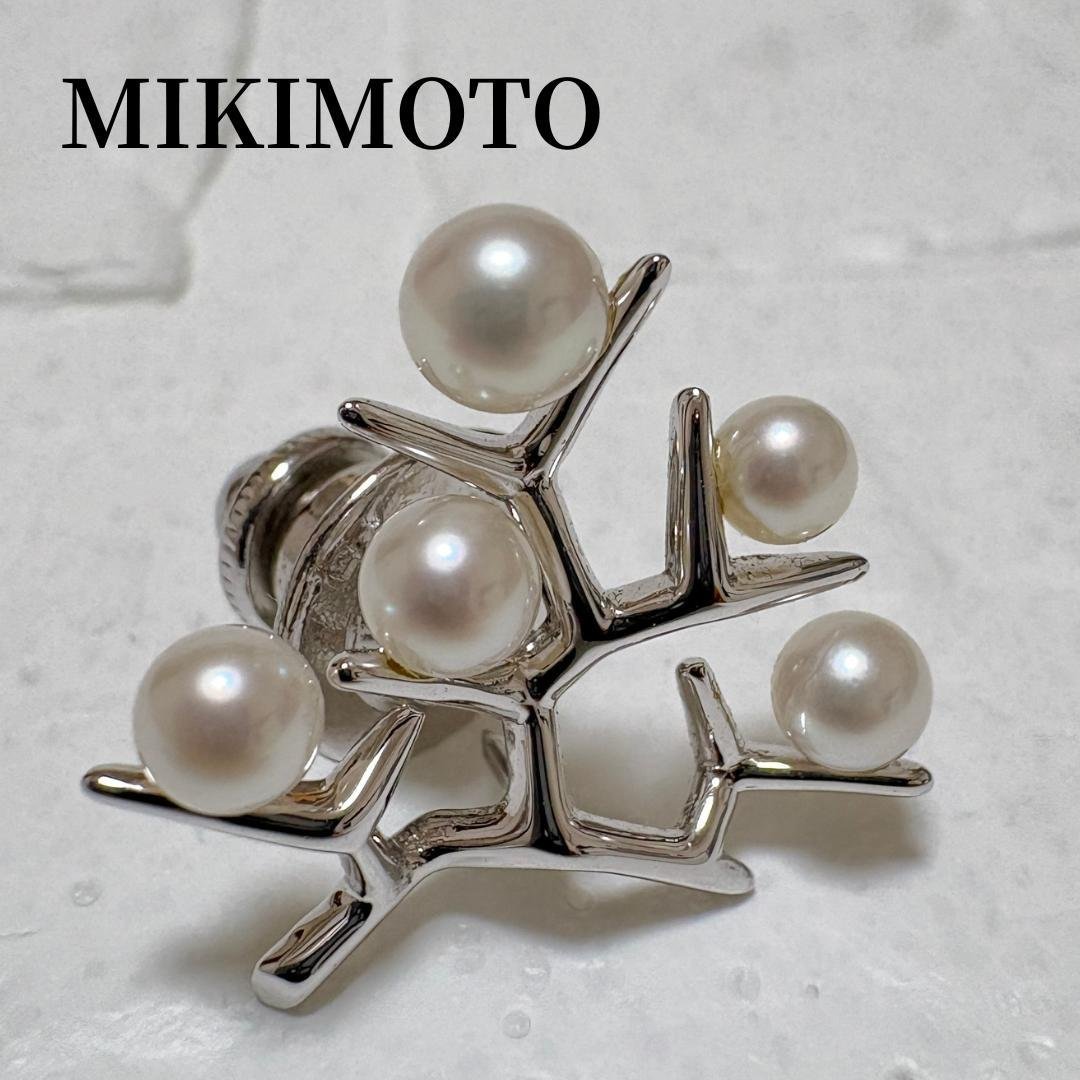 MIKIMOTO ミキモト 幸福の木 ピンブローチ シルバーピンブローチ パール