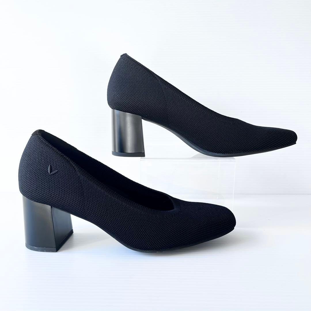 美品✨ VIVAIA ビバイア スクエアトゥ ヒール パンプス 黒 23.5