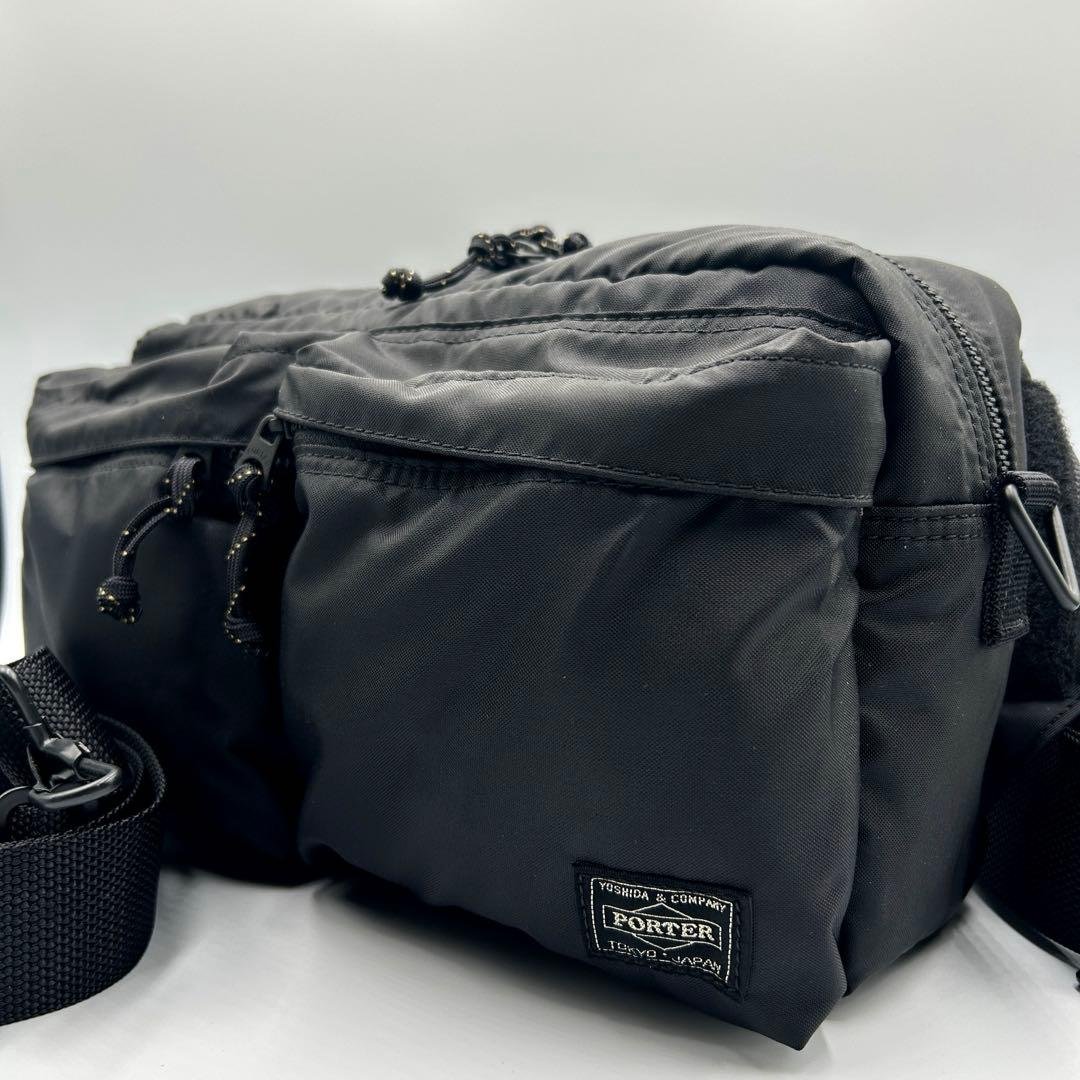 ☆未使用級☆【PORTER】現行 FORCE 2WAY WAIST BAG 黒