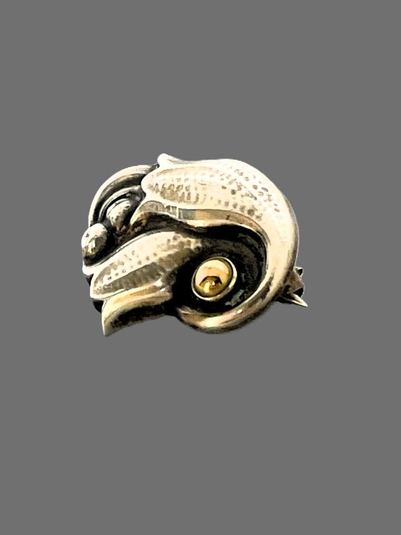   ブローチ フラワーモチーフ 刻印100　希少 SV