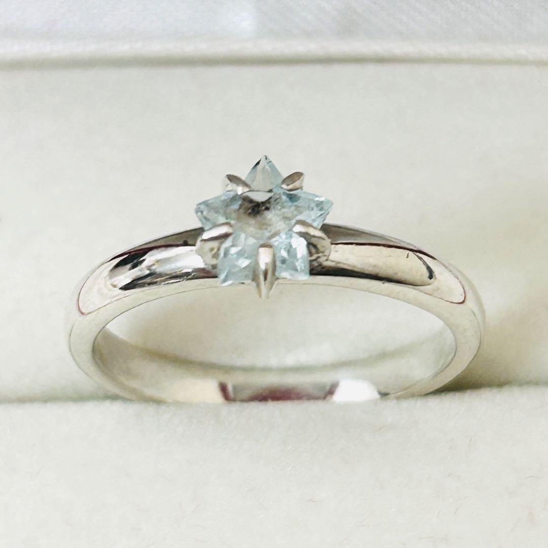 スタージュエリー　シルバー925 アクアマリン　リング　13号
