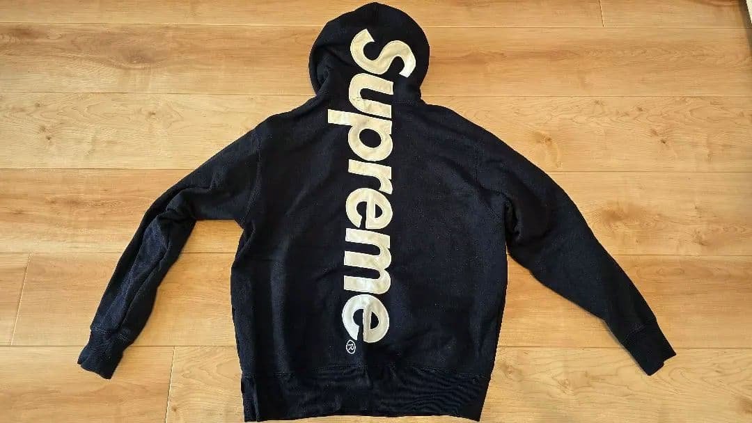 Supreme ネイビー パーカー フード付き