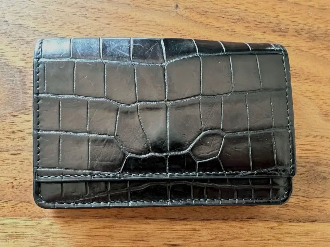 【レア】ボッテガ・ヴェネタ クロコダイル 名刺入れ ブラック