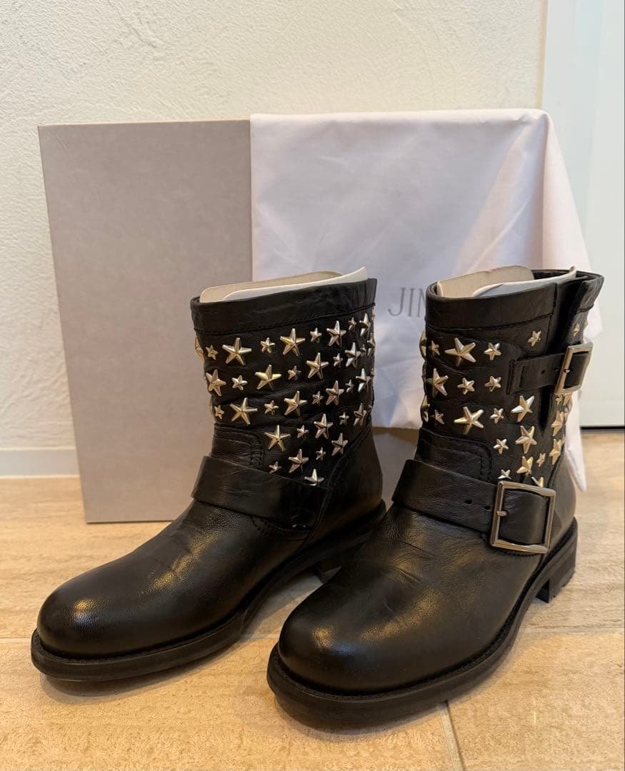 JIMMY CHOO ジミー チュウ スタースタッズエンジニアブーツ サイズ36