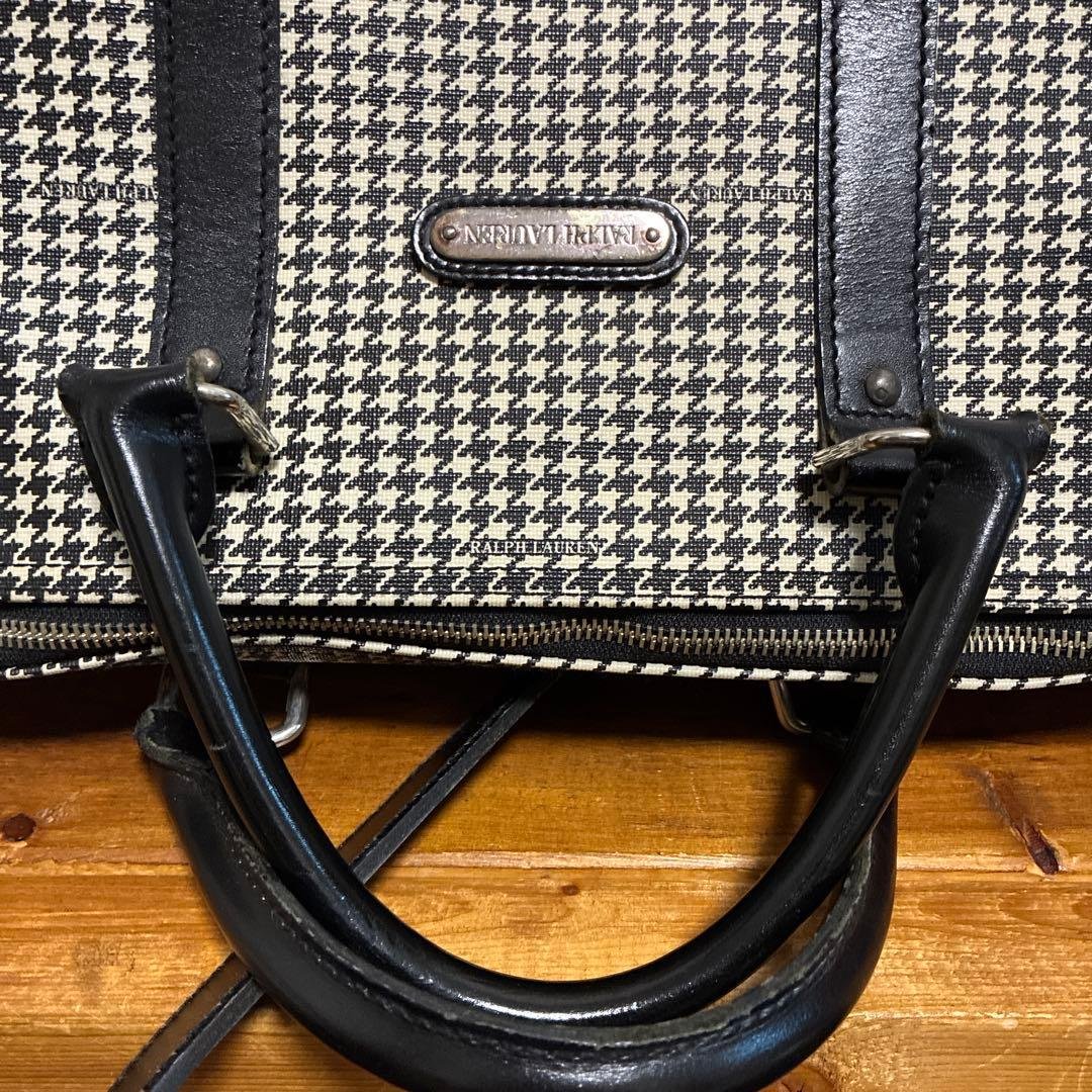 RALPH LAUREN ラルフローレン　千鳥柄　2WAY ボストンバッグ