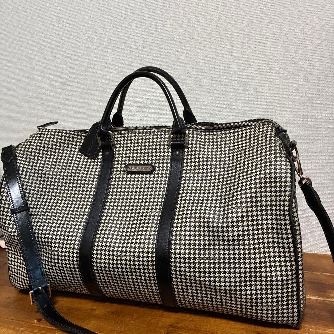 RALPH LAUREN ラルフローレン　千鳥柄　2WAY ボストンバッグ