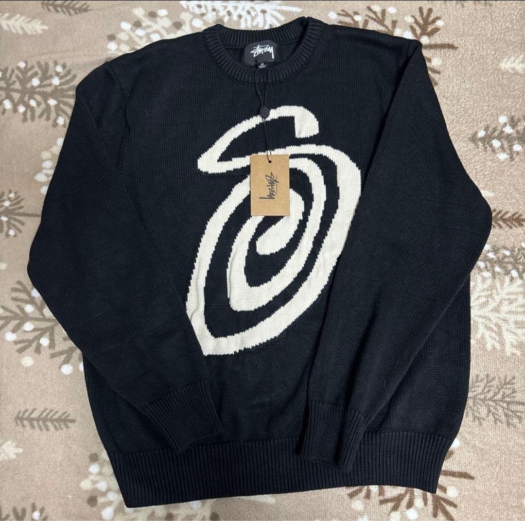 Stussy スワールロゴ ニットセーター M