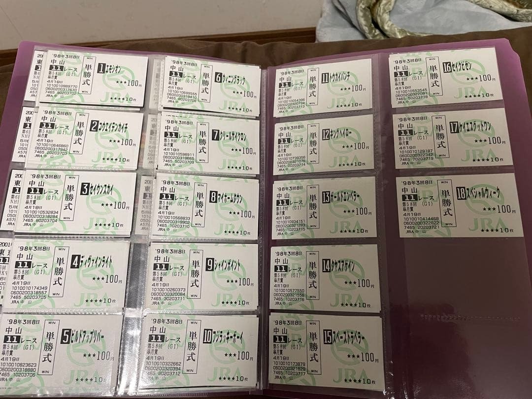 マ*リ様 98年　皐月賞　現地馬券　18頭