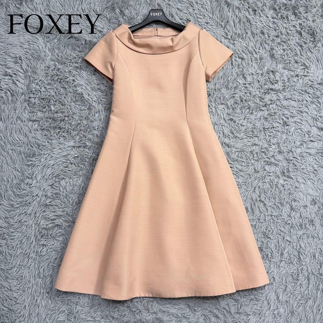 極美品✨15万 フォクシー ヴィンテージローズドレス ラウンドカラー 2way