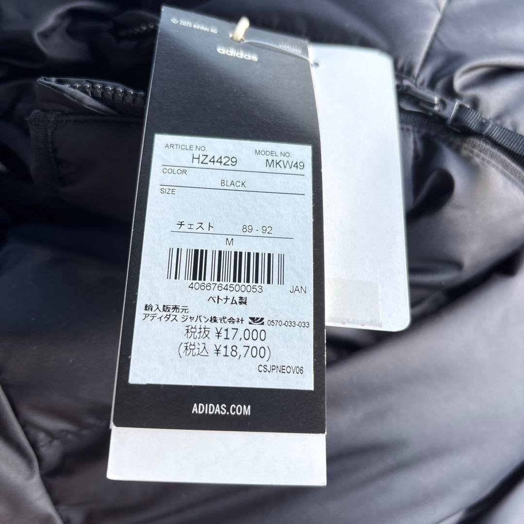 新品　アディダス　メンズ　フーディダウン　アウター　ブラック　軽量　撥水　M