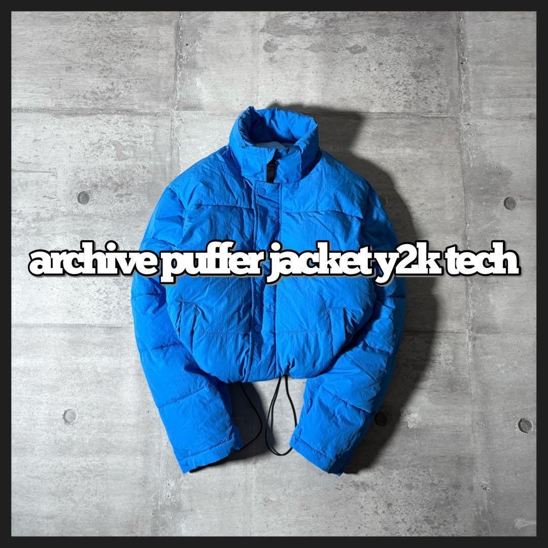 パファージャケット ドローコード 短丈 水色 テック系 y2k