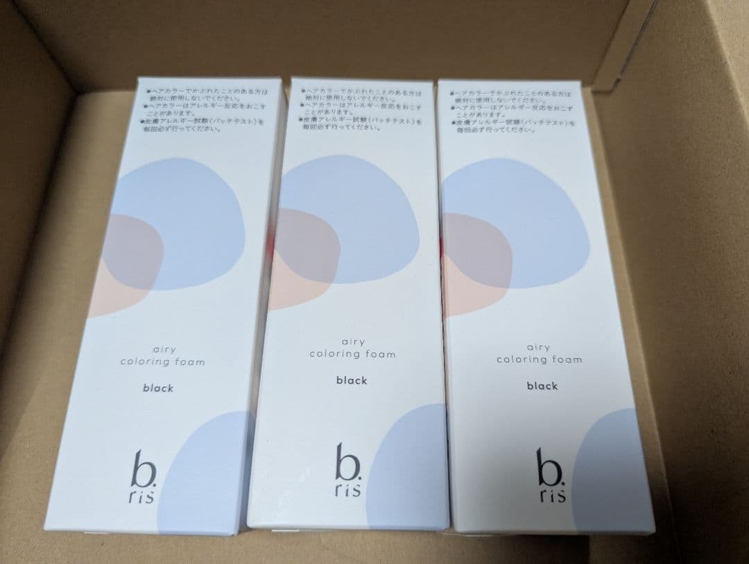 b.ris ビーリス エアリーカラーリングフォーム ブラック 80g 3本セット