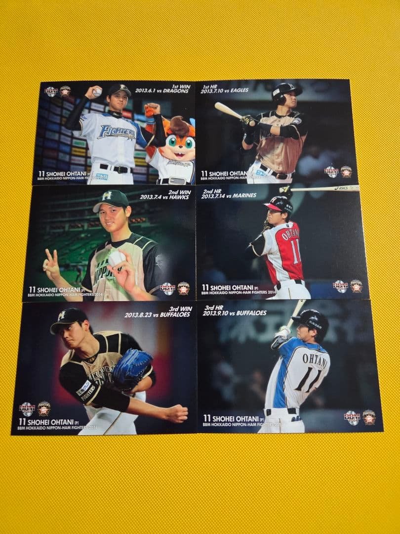 BBM2014 日本ハム 大谷翔平 1st~3WIN 1st~3HR 6枚セット
