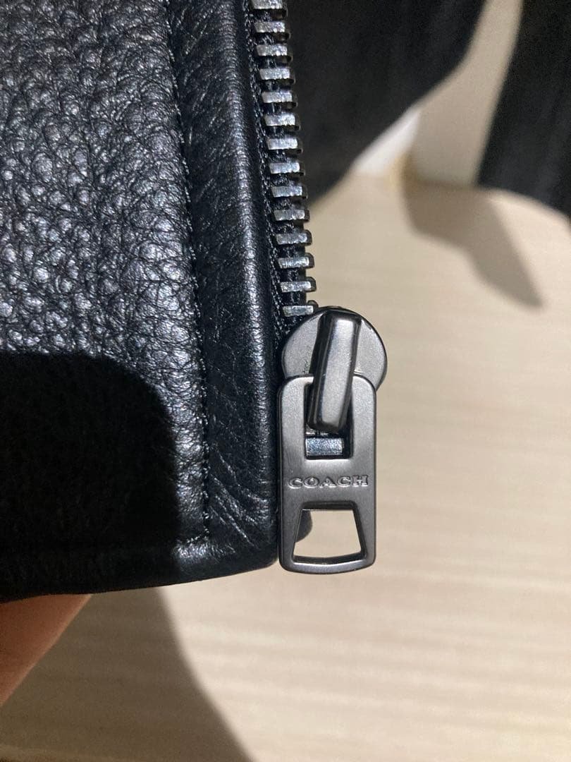 COACH ブラック シングルライダースジャケット M