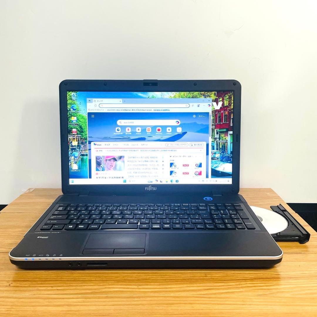 爆安SSD富士通ノートパソコン　Windows11オフィスカメラDVD