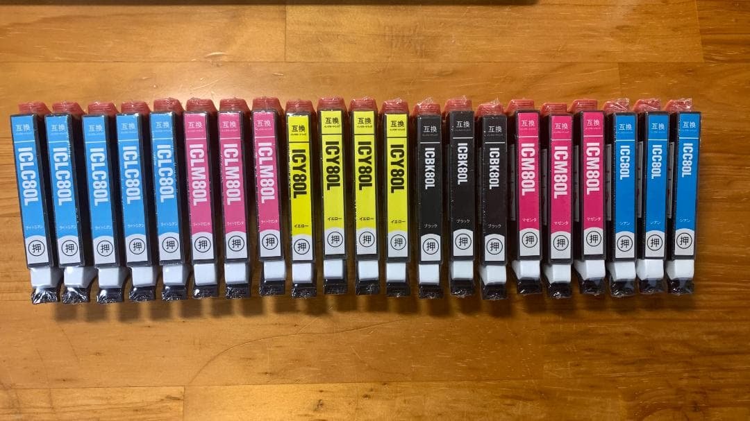 ①EPSON EP-808AW(ジャンク品) ②インクカートリッジ 21個セット