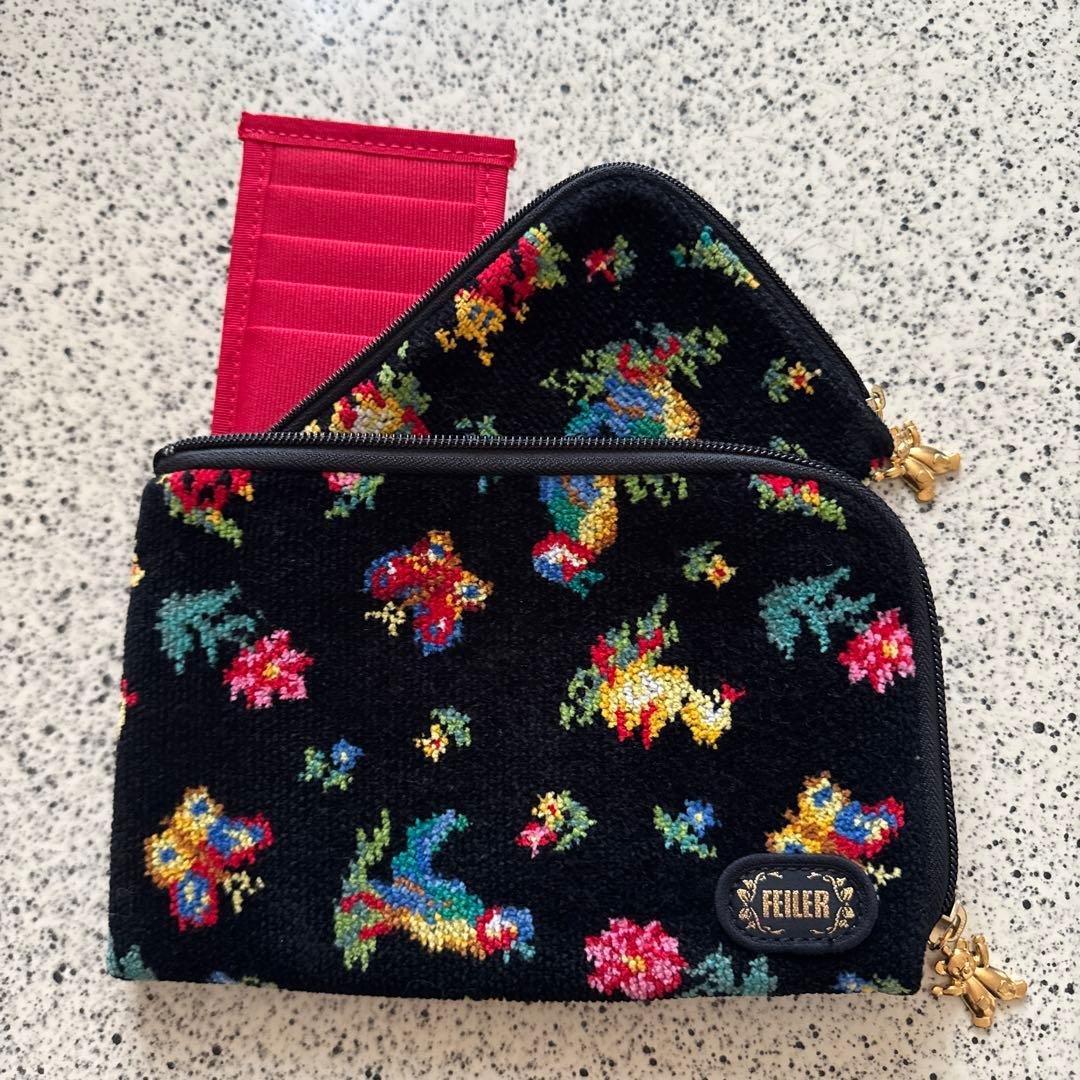 【廃盤】フェイラー ハイジ 母子手帳ケース マルチポーチ ブラック 完売品