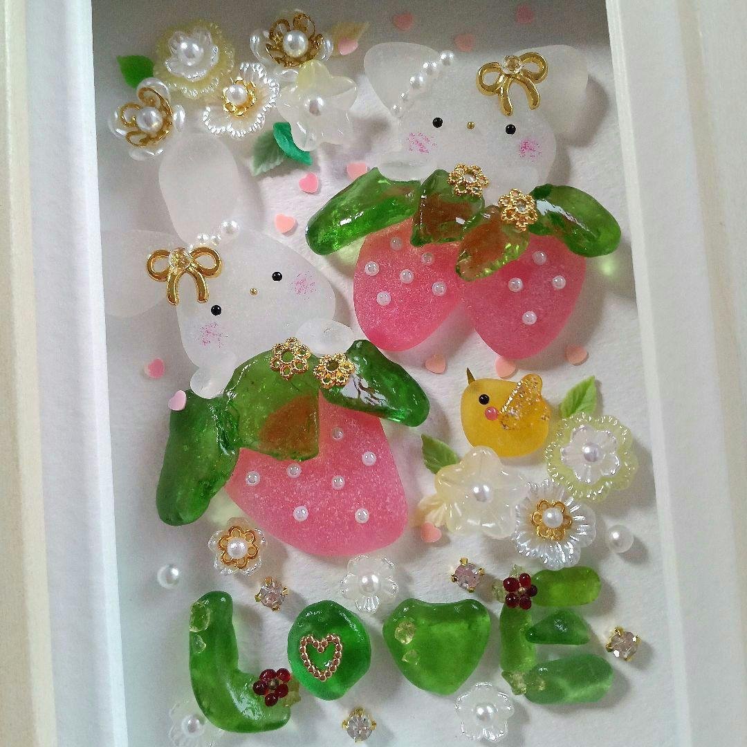 シーグラスアート　♡いちごファーム♡　LOVEバージョン