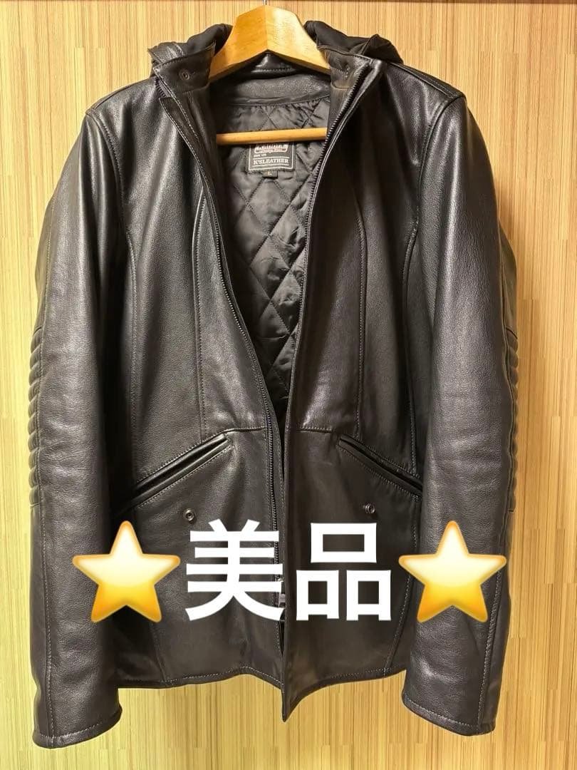 【本革】KADOYA K'S LEATHER ブラックレザージャケット L