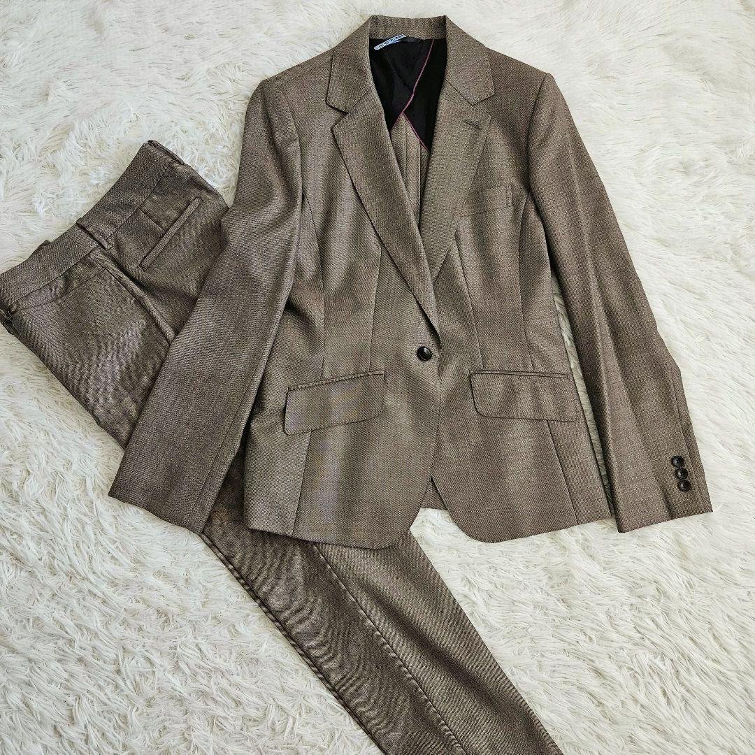 ヒルトン セットアップ REDA パンツスーツ ブラウン ウール