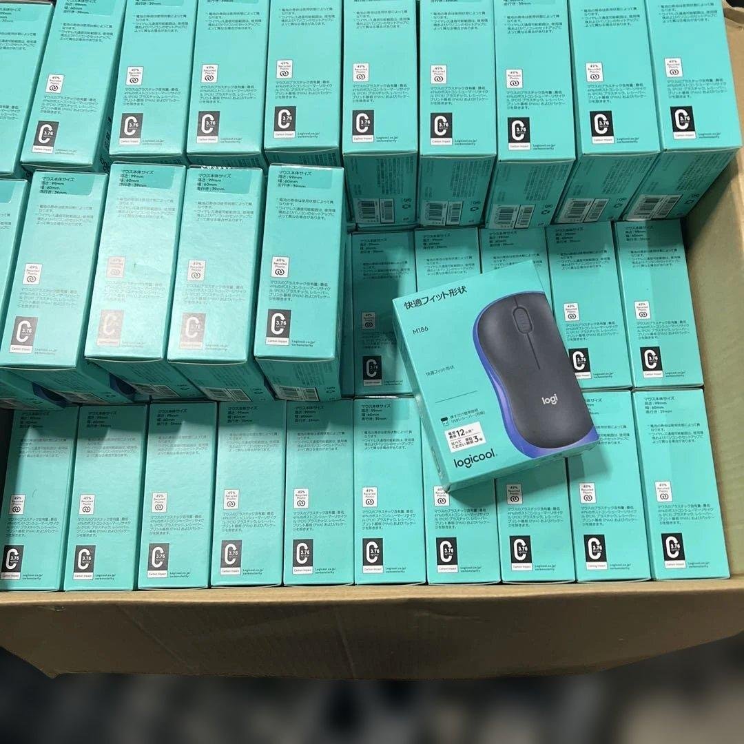 Logicool M186 ワイヤレスマウス グレー★快適フィット 46点