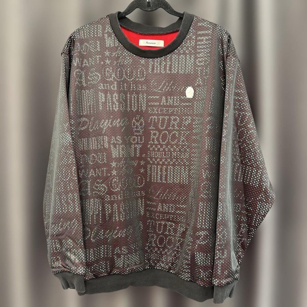 Russeluno ラッセルノ トレーナー 黒×レッド メッシュ　メンズ