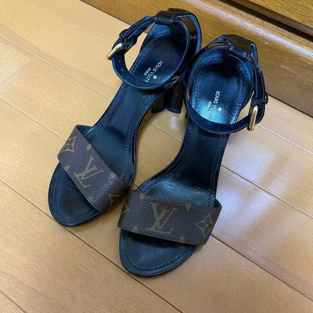 LOUIS VUITTON ヒール サンダル モノグラム 35 収納袋 保存袋