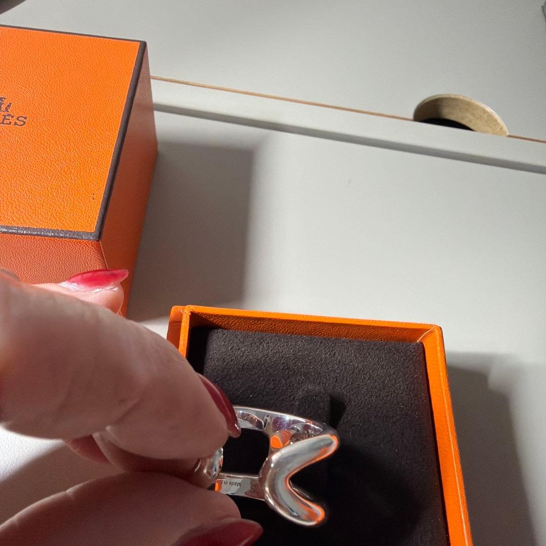HERMES シルバー リング オズモズ57サイズ