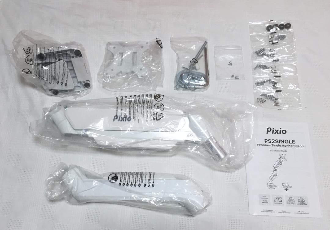 【新品】Pixio PS2S White モニターアーム ホワイト/白 シングル