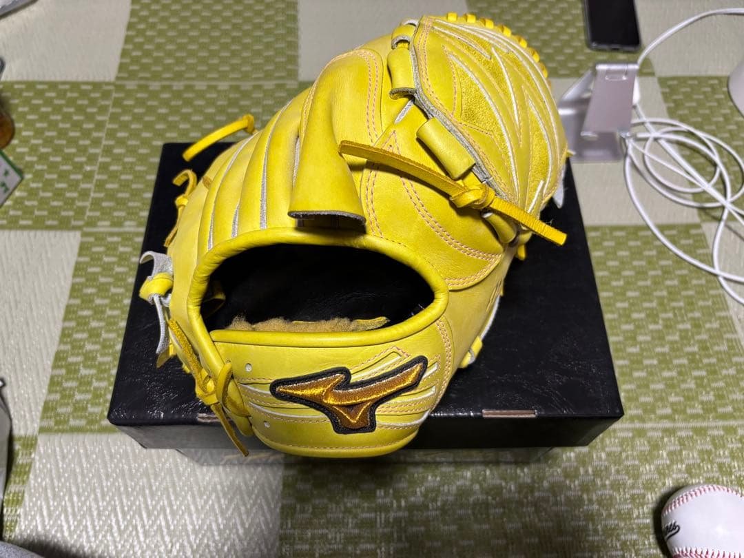 MizunoPro ミズノプロ 軟式投手用グローブ イエロー HAGAJAPAN