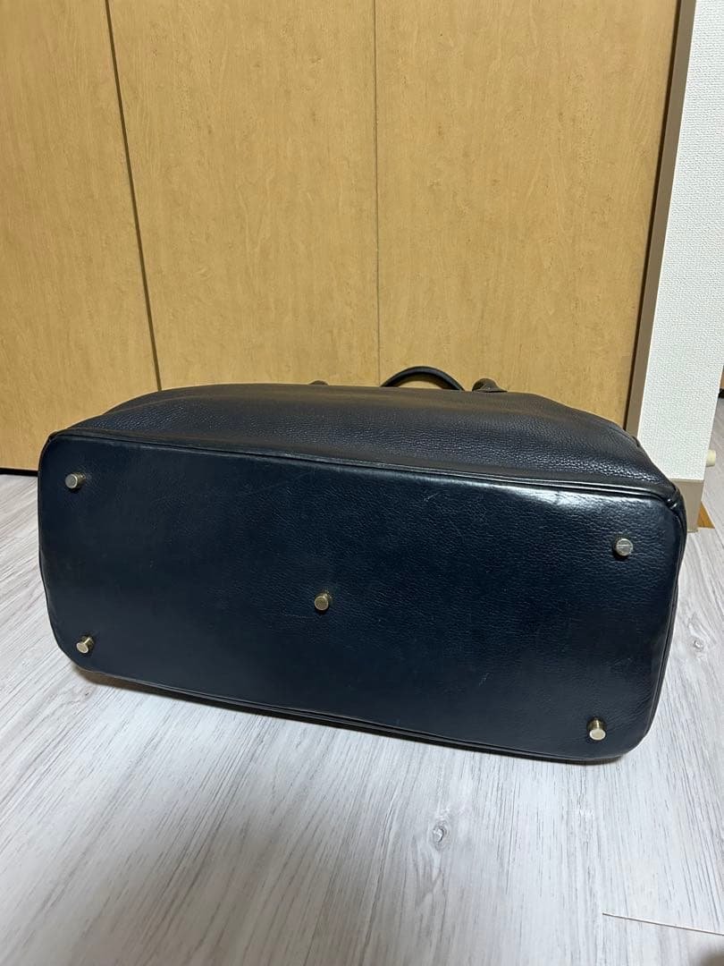 シセイ 981 フラップトートバッグ 肩掛け ビジネス レザー ネイビー系