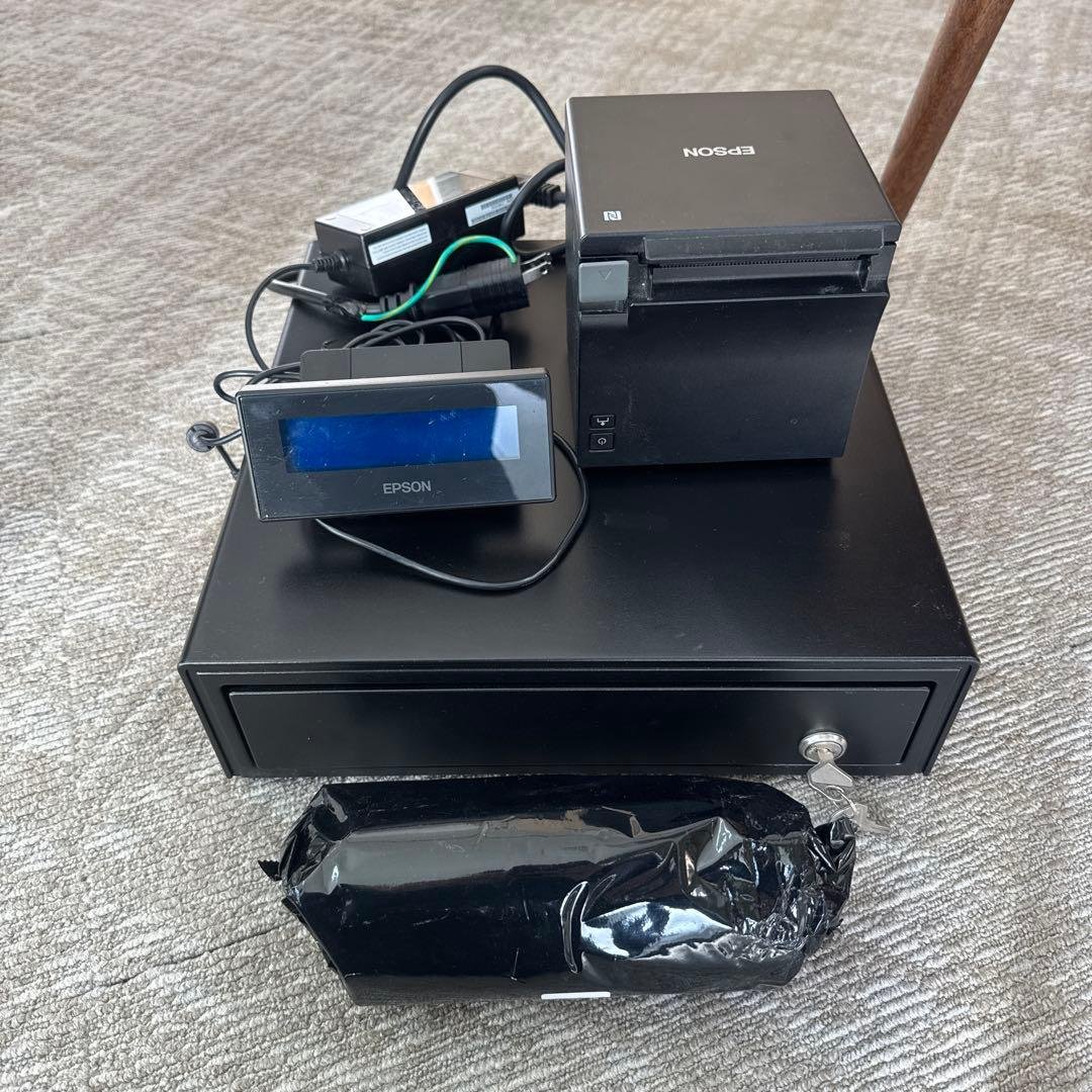EPSON サーマルプリンターとLCDディスプレイ、キャッシュドロアーセット