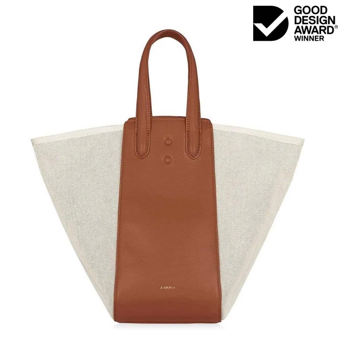 XNIHILO ハンドバッグ ショルダーバッグ コットンキャンバス ナッパレザー