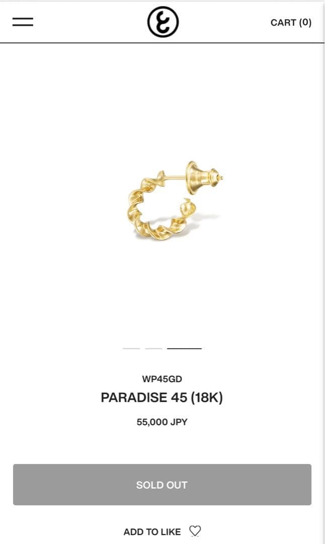 PARADISE 45 (18K) フープピアス careering