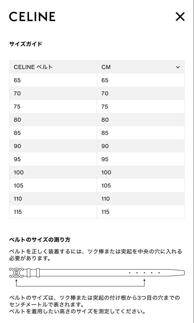 a*m様 CELINE セリーヌ トリオンフ ベルト ブラック　85