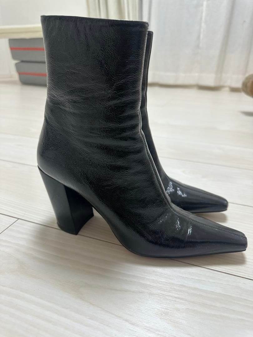 【美品】JIMMY CHOO ショートブーツ BLACK 37(24cm)