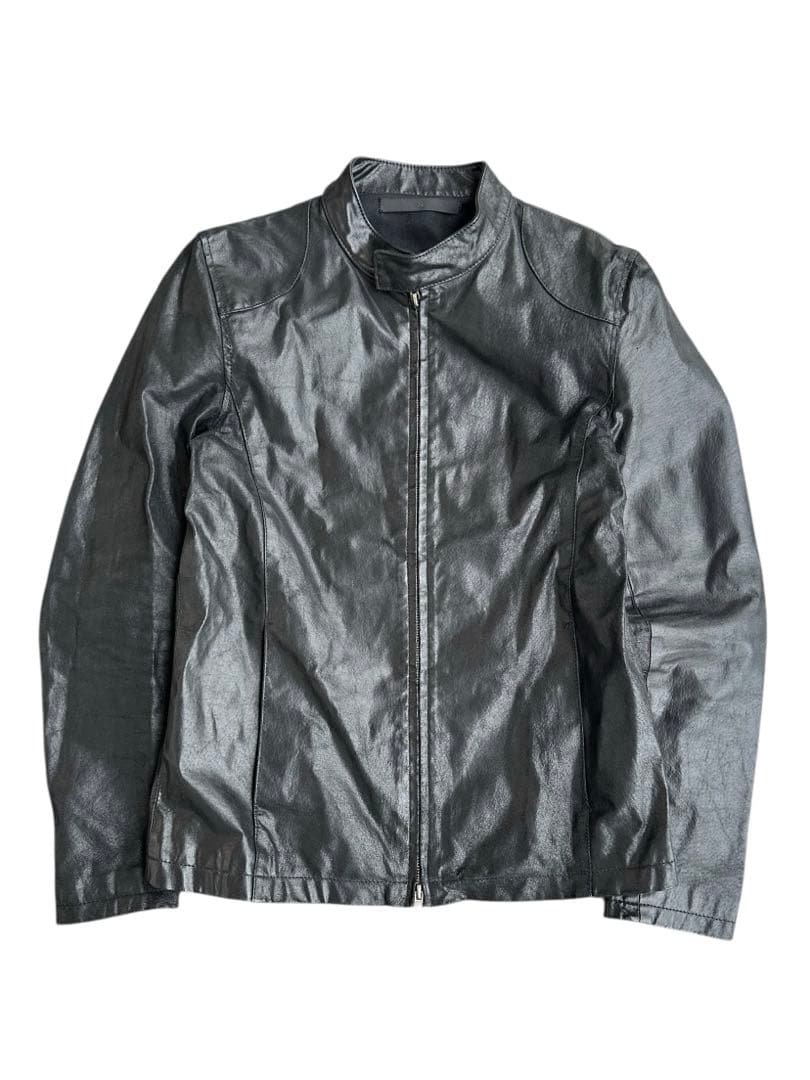 ジャケット・アウター pig skin biker leather jacket