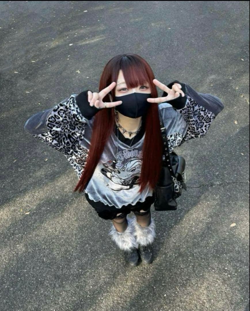 GIBOUS×GALFY スネークドッグレオパードベロアVネック