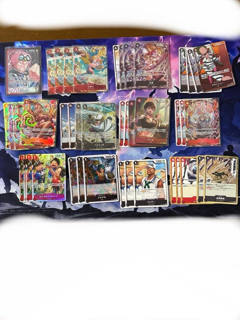 ワンピースカード　赤黒コビーデッキ　フルパラ　パラレル多数　孔雀　ひばり　コビー