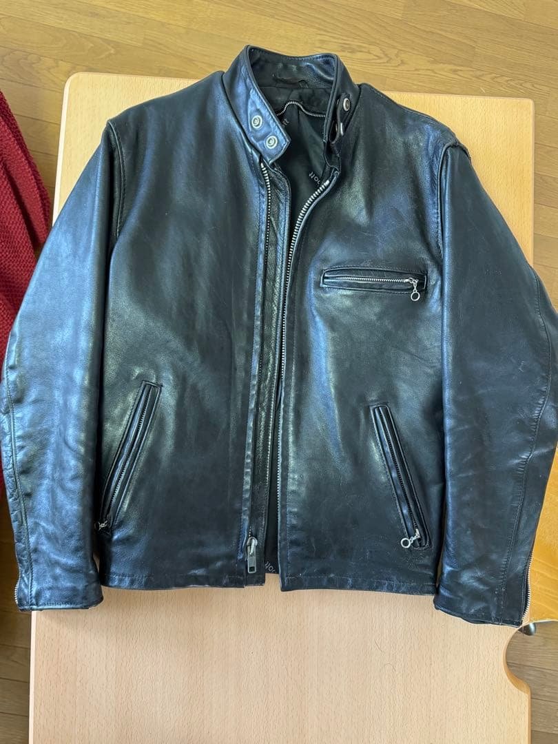 schott ショットブラック シングルライダースジャケット　36 M相当
