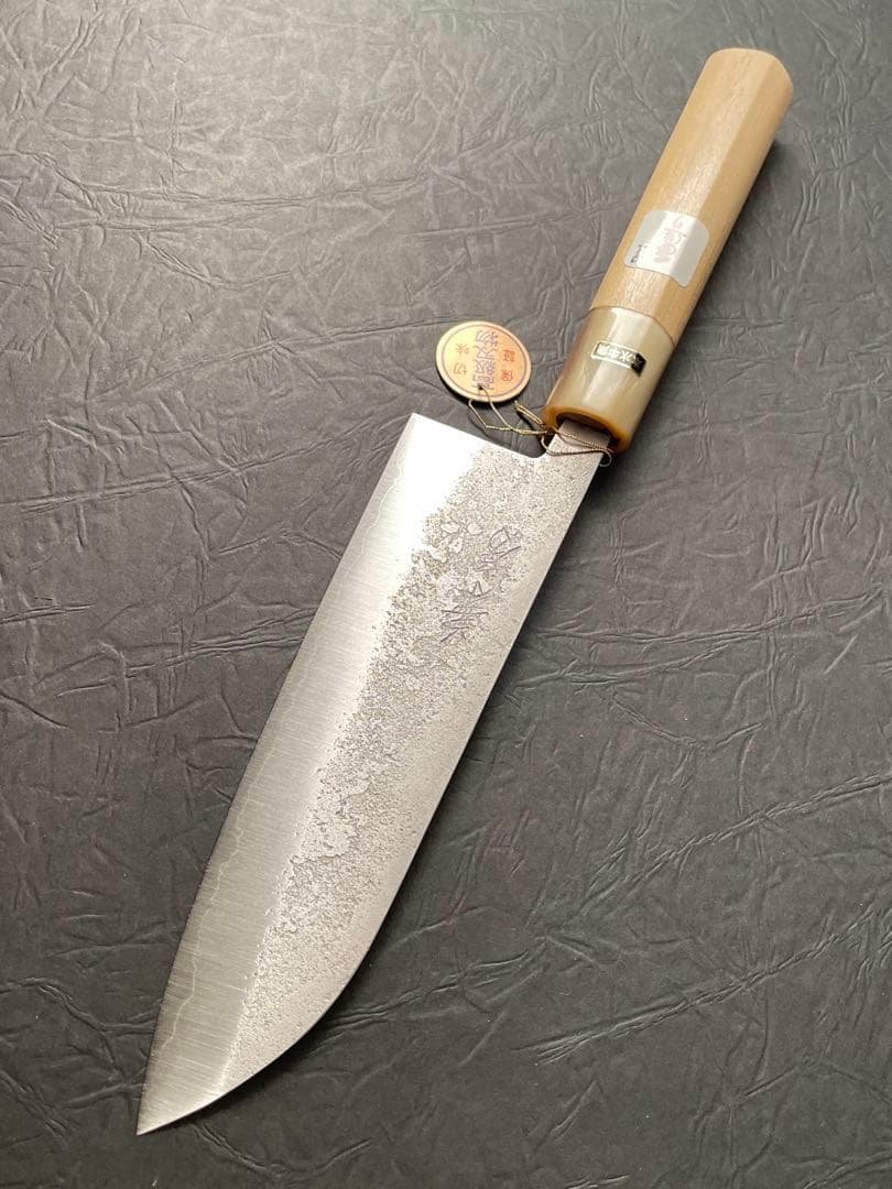 稀少★兼房　本水牛角仕様 高級槌目包丁