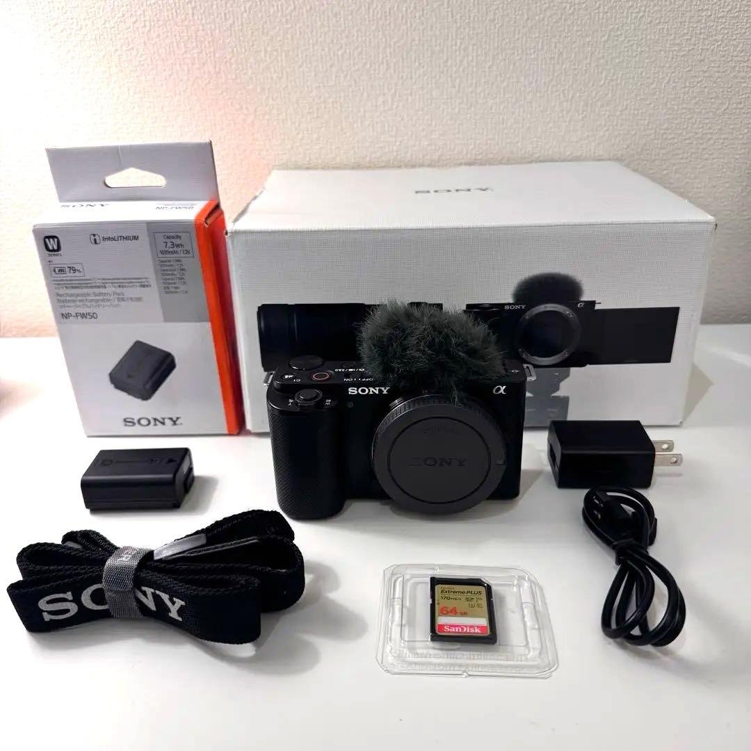 【美品】SONY ZV-E10｜純正バッテリー2つ｜sdカード｜ヤマダ保証付き