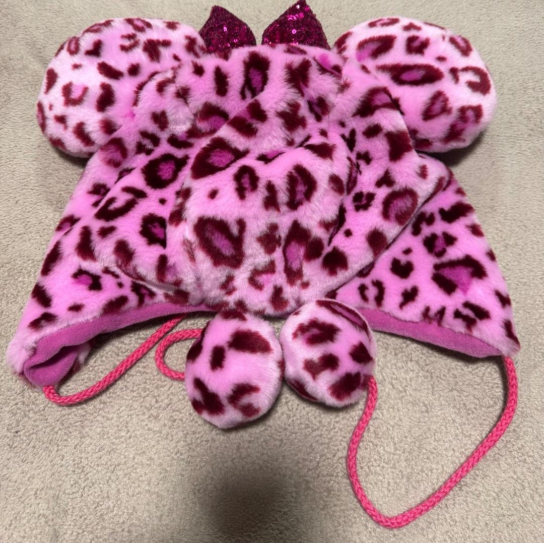 ヒョウ柄ミッキーマウス風帽子2点セット　　値下げ可能なのでよろしくお願いします！