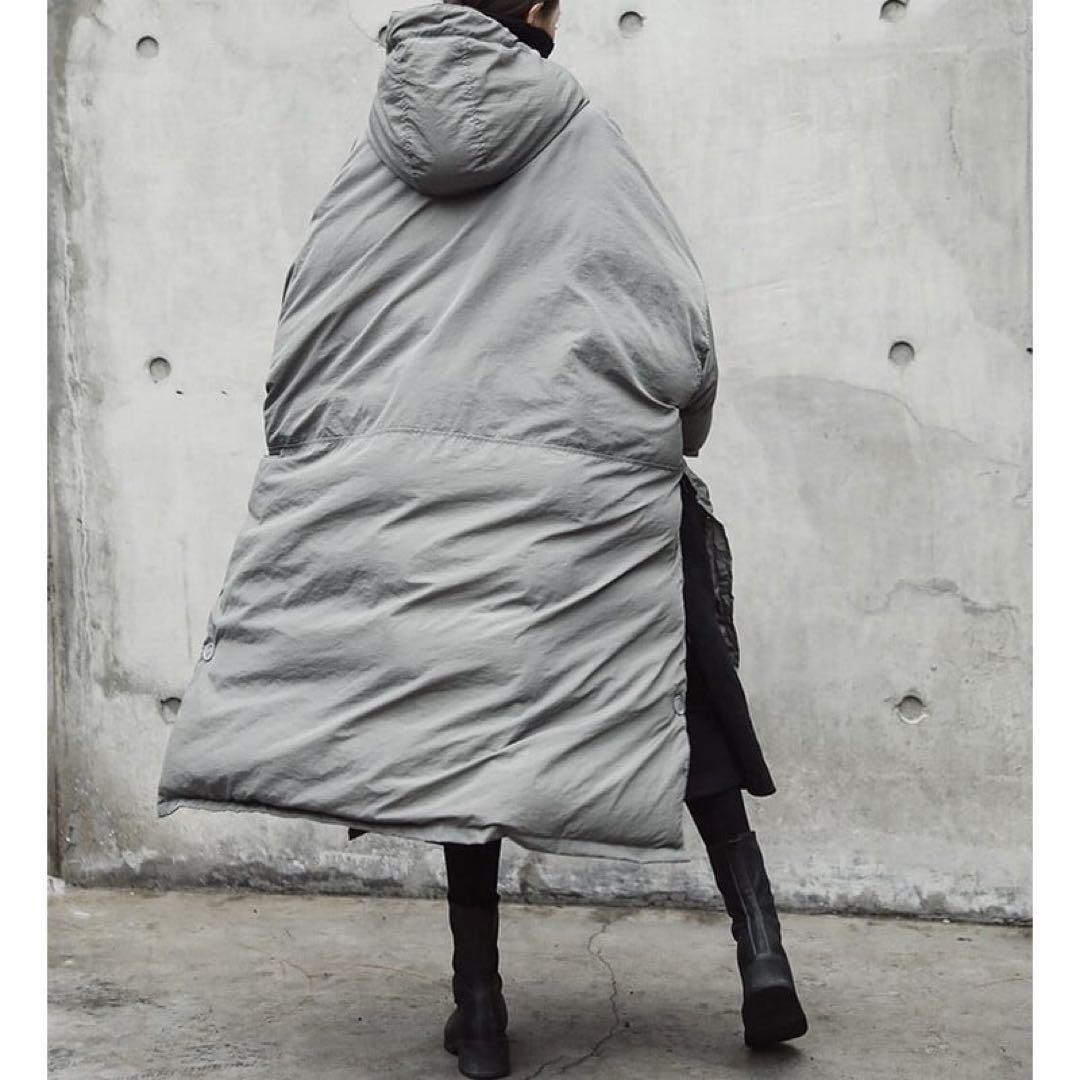 ロング ダウンコート グレー オーバーサイズ