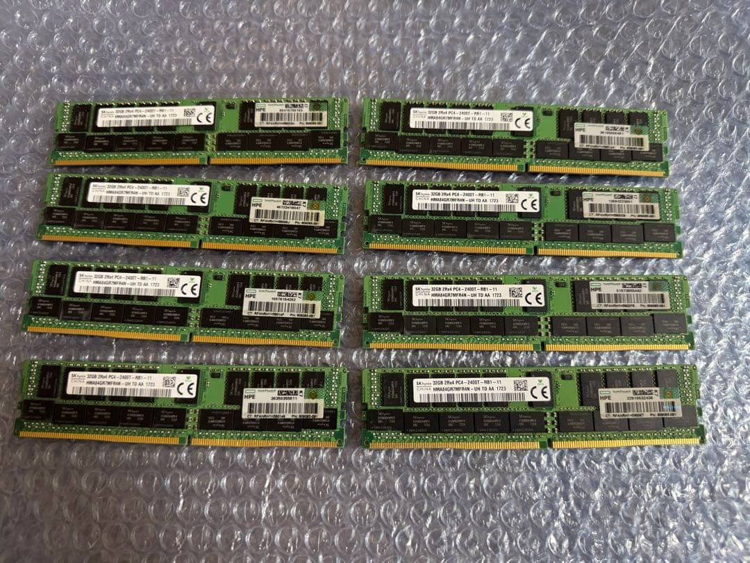 PC4-2400T 32GB×8枚セット 合計256GB ECC対応 サーバ