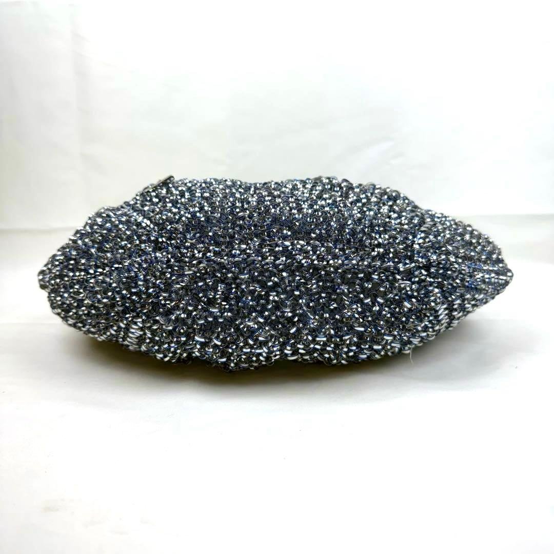 【美品】アンテプリマ ヴォルーメ ワイヤーバッグ チャーム付き ブルー シルバー